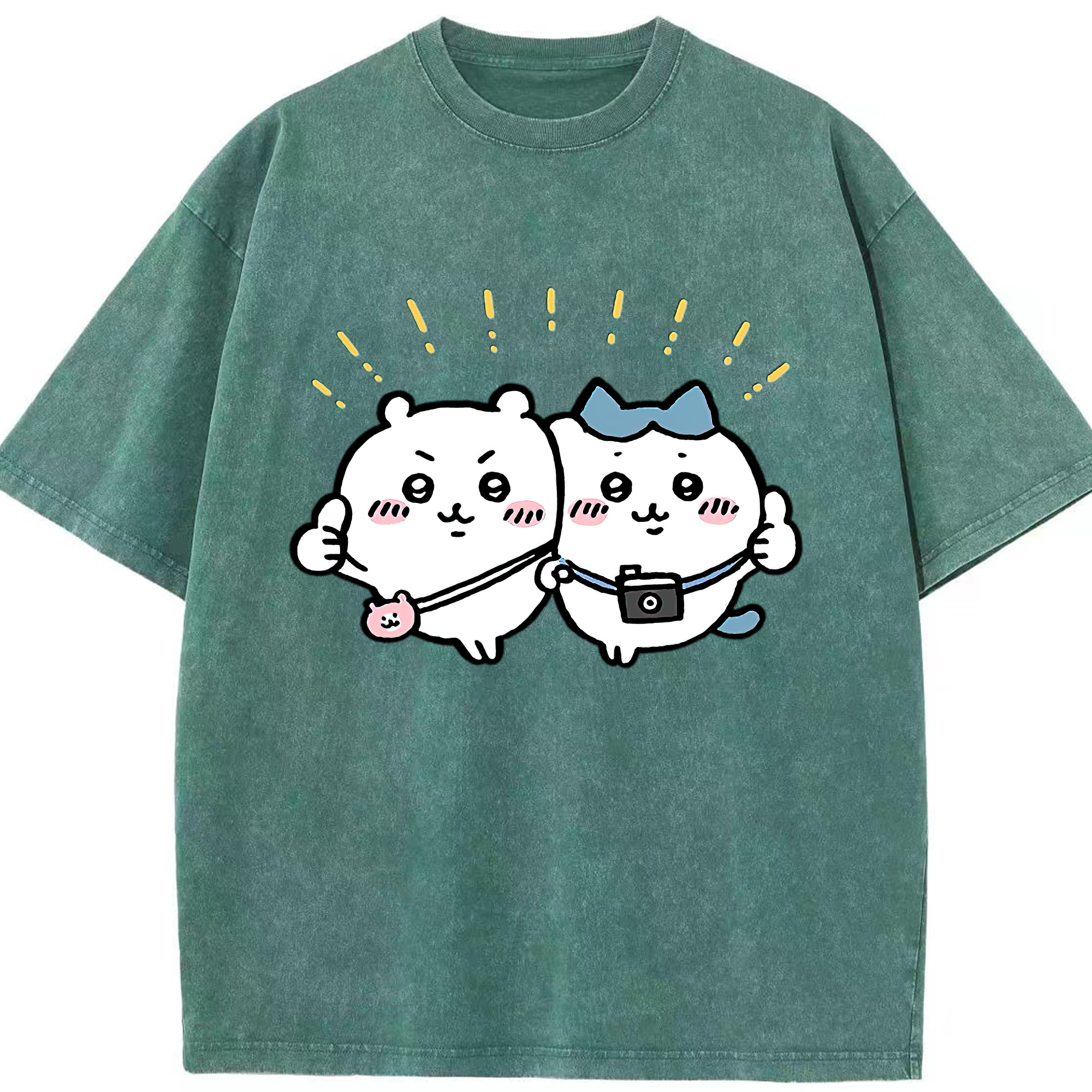 （画像用） ちいかわ ちいかわ Chii-kawa chiikawa 綿100% ヴィンテージ風 半袖Tシャツ（フロントプリント）